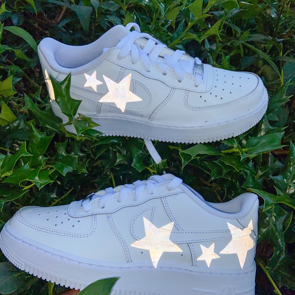 Reflective Star Air Force 1s - Picture 3 of 3